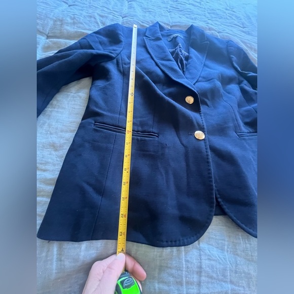 Talbot’s Wool Blend Navy Blazer Size 12P Lined Gold Buttons Classic Preppy - Picture 12 of 13